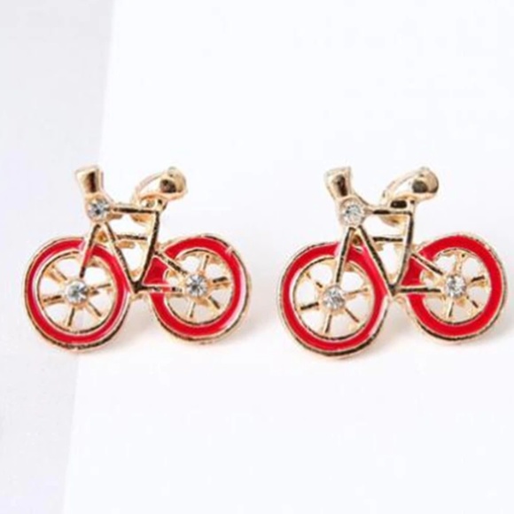 CHICKSDESIRE Jewelry - Poshmark Cute Bicycle stud Earrings 3 COLORS